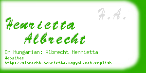 henrietta albrecht business card